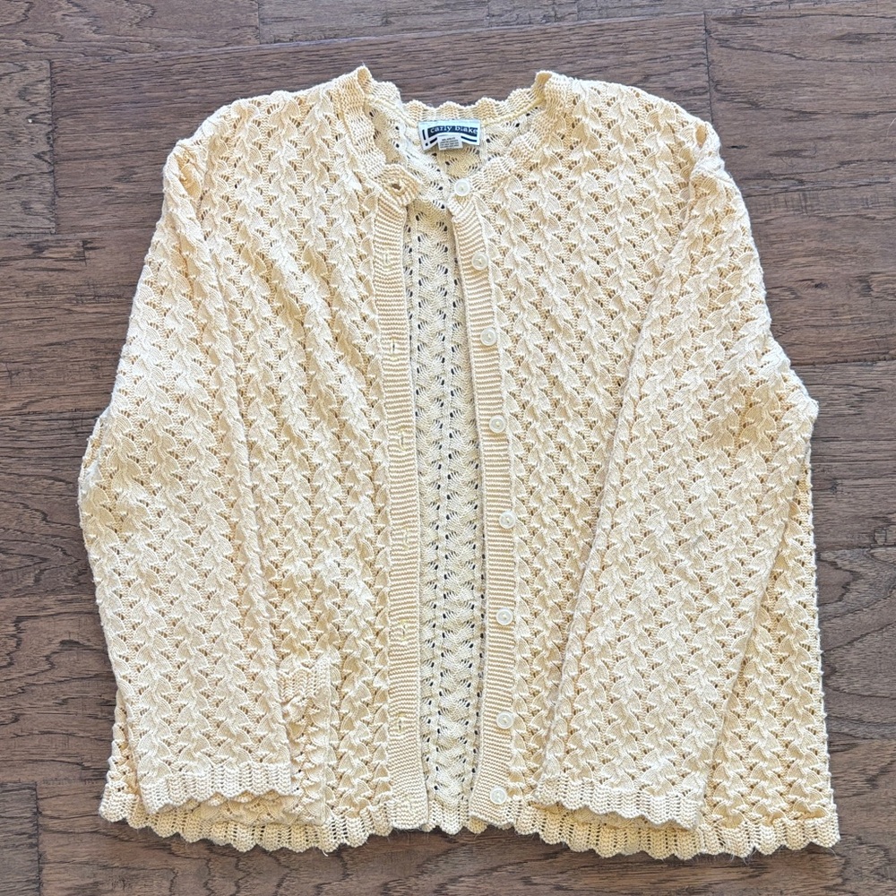 Vintage Butter Yellow Knit Cardigan